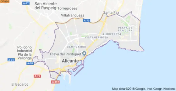 Mapa de Alicante