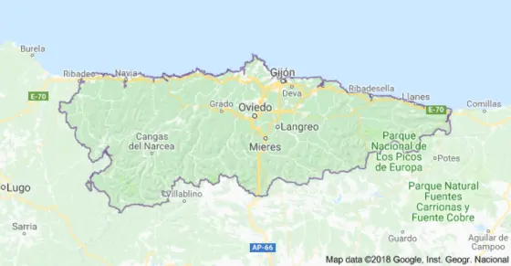 Mapa de Asturias