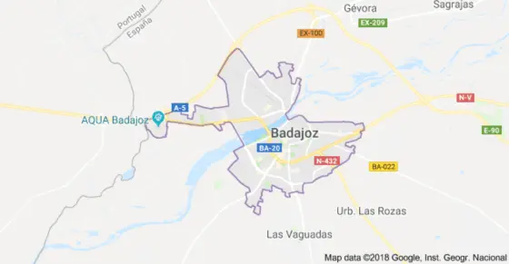 Mapa de Badajoz