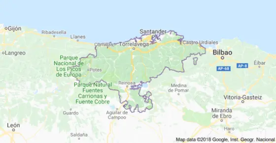 Mapa de Cantabria