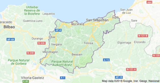 Mapa de Guipúzcoa