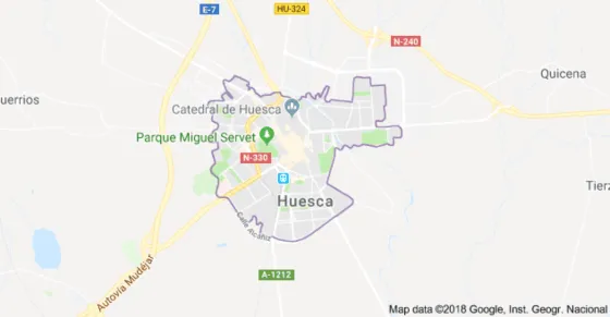 Mapa de Huesca
