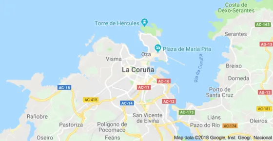 Mapa de La Coruña