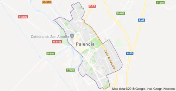 Mapa de Palencia