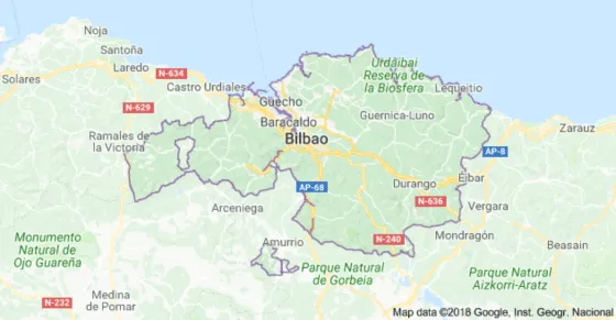Mapa de Vizcaya