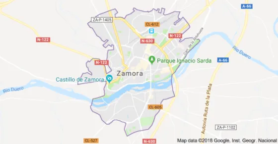 Mapa de Zamora